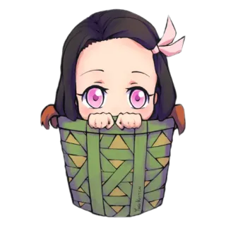 🤧 Nezuko Kamado Demon Slayer Anime, Demon Slayer, Nezuko, Kawaii, Süß, Manga, Chibi telegram sticker