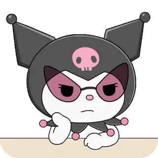 😊 Kuromi Kuromi, Sanrio, personaje, lindo, kawaii, dibujo animado, pegatina telegram sticker