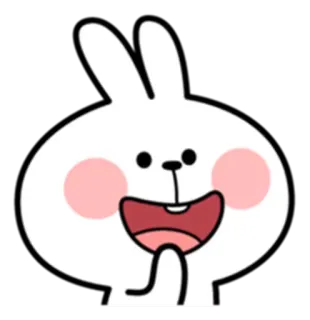 😃 conejo, lindo, dibujos animados, animal, feliz, personaje telegram sticker
