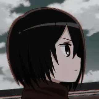 🀄 Mikasa Ackerman Attack on Titan Anime, Dessin animé, Fille, Personnage, L'Attaque des Titans, Mikasa Ackerman telegram sticker
