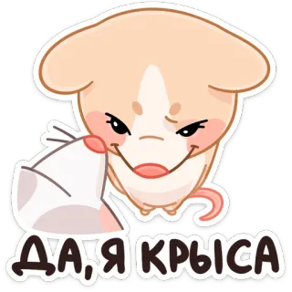 ☺️ ДА Я КРЫСА rat, animal, cartoon, cute, pet telegram sticker
