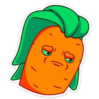😡 морковь, овощ, еда, мультфильм, наклейка whatsapp sticker