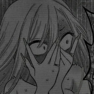 🖤 Animé, Manga, Fille, Panique, Contrariée telegram sticker