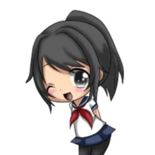 😉 Ayano Aishi Yandere Simulator Anime, Écolière, Yandere, Kawaii, Mignon telegram sticker