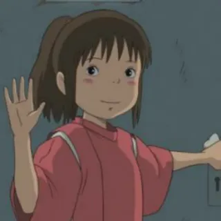 👋 Chihiro Ogino Spirited Away Anime, Vùng Đất Linh Hồn, Chihiro, Ghibli, Phim hoạt hình, Phim telegram sticker