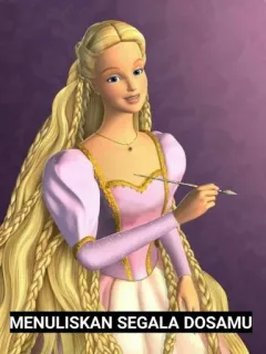 🌟 MENULISKAN SEGALA DOSAMU femme, cheveux blonds, cheveux longs, fantaisie, robe, animé, personnage, peinture telegram sticker