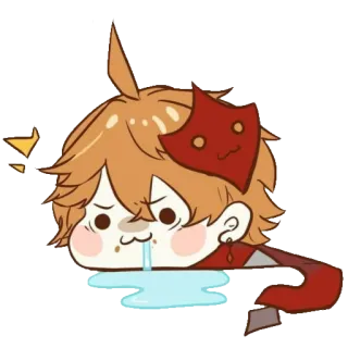 🤭 Tartaglia Genshin Impact Anime, Jeu, Chibi, Tartaglia, Genshin Impact, Personnage whatsapp sticker