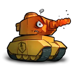 😡 carro armato, arrabbiato, cartone animato, arma, guerra telegram sticker