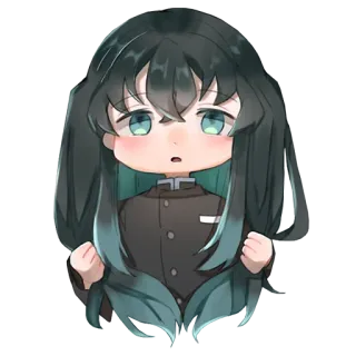 ❄️ Muichiro Tokito Demon Slayer 动漫, 角色, Q版, 鬼灭之刃, 无一郎, 时透 whatsapp sticker