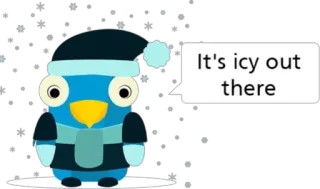 ☃ It's icy out there inverno, gelado, pinguim, frio, neve, tempo telegram sticker