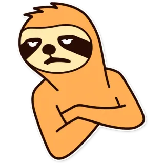 🙄 ленивец, животное, мультфильм, смешной, милый, персонаж, мем whatsapp sticker