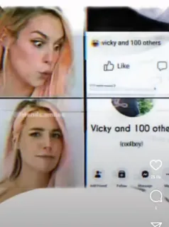⚠️ vicky and 100 others social media, meme, facebook, reaction, digital interaction telegram sticker