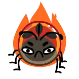 😡 mariquita, insecto, dibujo animado, enojado, rojo, negro, emoji whatsapp sticker