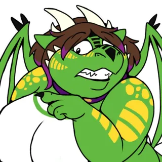 😦 dragon, cartoon, monster, fantasy, character, sticker telegram sticker