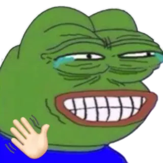 😂 Pepe the Frog pepe, katak, meme, meme internet, melambaikan tangan whatsapp sticker