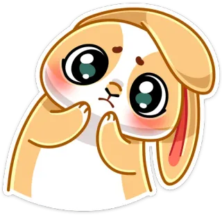 🥺 conejo, lindo, adorable, dibujos animados, animal, triste, kawaii telegram sticker