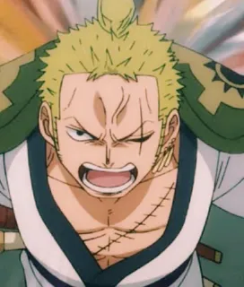 😡 Zoro One Piece Аниме, Ван Пис, Зоро, Пират, Мечник, Ророноа Зоро telegram sticker