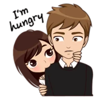 😋 casal, desenho animado, amor, relacionamento, abraço telegram sticker