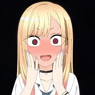 🥟 Marin Kitagawa My Dress-Up Darling anime, blush, excited, girl, cute, marin kitagawa telegram sticker