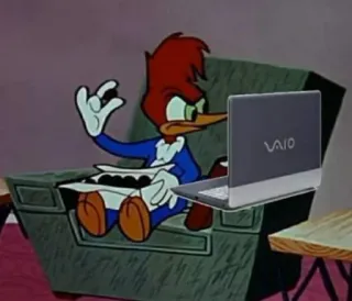 🤬 Woody Woodpecker Cartone animato, Woody Woodpecker, Laptop, Computer, Personaggio dei cartoni animati whatsapp sticker