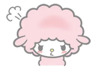 😤 fofo, ovelha, desenho animado, rosa, animal telegram sticker
