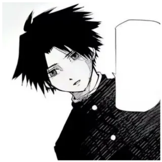 🗯 Anime, Manga, Junge, Schwarze Haare, Charakter, Illustration whatsapp sticker