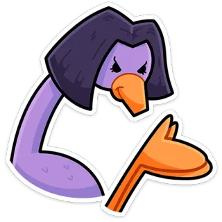 ⭐ Ente, Cartoon, wütend, Vogel, Stinkefinger telegram sticker