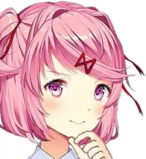 🤔 Natsuki Doki Doki Literature Club! Anime, Manga, Słodkie, Kawaii, Gra, Postać, Doki Doki Literature Club! telegram sticker