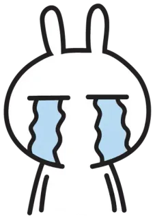 😭 królik, płacz, smutny, Emoji, naklejka telegram sticker