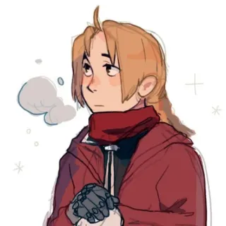 🥶 Edward Elric Fullmetal Alchemist Anime, Mangá, Fullmetal Alchemist, Edward Elric, Desenho animado, Personagem telegram sticker