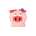 🤔 porco, animal, pergunta, pensando, fofo, desenho animado telegram sticker