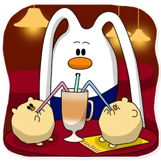 🍴 MENU cartoon, drink, animals, cafe, menu, character, illustration telegram sticker
