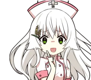 👆 Anime, Y tá, Cô gái, Dễ thương, Chibi telegram sticker