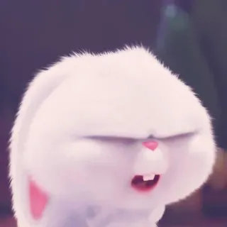 🎟 Snowball The Secret Life of Pets lapin, lapinou, Comme des bêtes, dessin animé, animation, mignon, animal whatsapp sticker