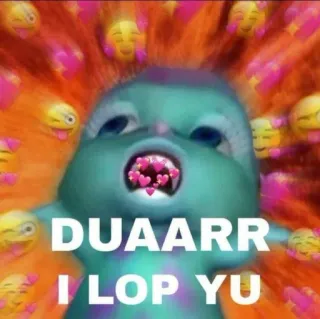 🩴 DUAARR
I LOP YU divertente, meme, bambino, emoji, cuori, testo whatsapp sticker