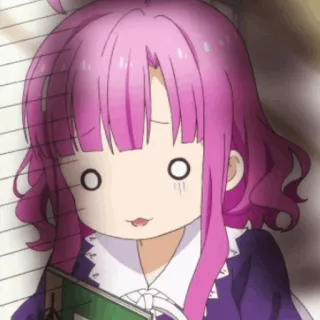 💕 Anime, Manga, Cartoon, Schockiert, Mädchen, Pinke Haare telegram sticker