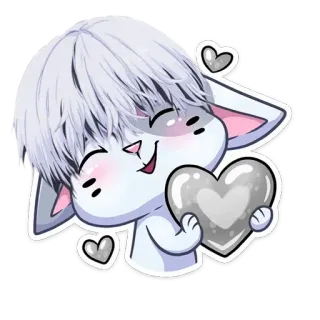 ❤️ cat, animal, cute, kawaii, heart, love, pet, cartoon whatsapp sticker