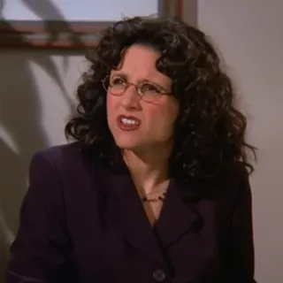 😐 Elaine Benes Seinfeld elaine, seinfeld, julia louis-dreyfus, serie, comedia, divertido telegram sticker