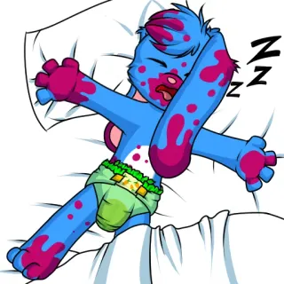 💤 Dessin animé, Dormir, Lapin, Couche, Violence telegram sticker