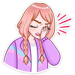 🤦‍♀ Фейспалм, Разочарование, Аниме, Девушка, Стикер, Мультфильм telegram sticker