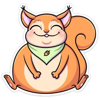 🍫 Eichhörnchen, Tier, süß, Cartoon, kawaii, Nagetier telegram sticker