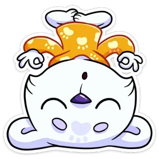 🧘‍♂️ кот, животное, мультфильм, милый, стикер telegram sticker