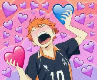 🌟 Hinata Shoyo Haikyuu!! Anime, Personnage, Coeurs, Joyeux, Mignon, Hinata Shoyo, Haikyuu telegram sticker