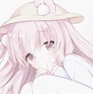 🕸️ 动漫, 女孩, 可爱, 粉色, 卡哇伊, 帽子 whatsapp sticker