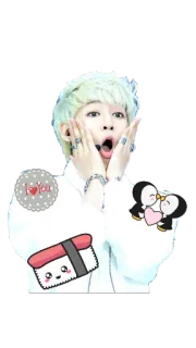 😱 I LOVE YOU cute, person, sushi, penguins, love telegram sticker