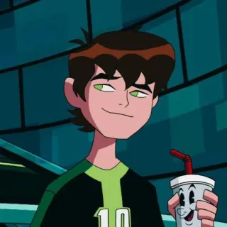 🎌 Ben Tennyson Ben 10 cartoon, character, teenager, animated, Ben 10 telegram sticker