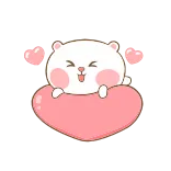 ❤️ fofo, urso, amor, coração, kawaii, adesivo whatsapp sticker