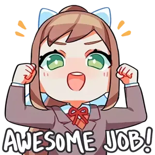 💪 AWESOME JOB! 太棒了, 工作, 庆祝, 成就, 贴纸 whatsapp sticker