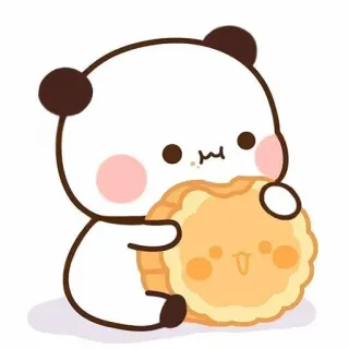 🤔 パンダ, かわいい, 動物, 漫画, カワイイ, 食べ物, クッキー telegram sticker