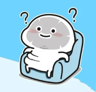 ✨ desenho animado, pergunta, sofá, fofo, personagem telegram sticker